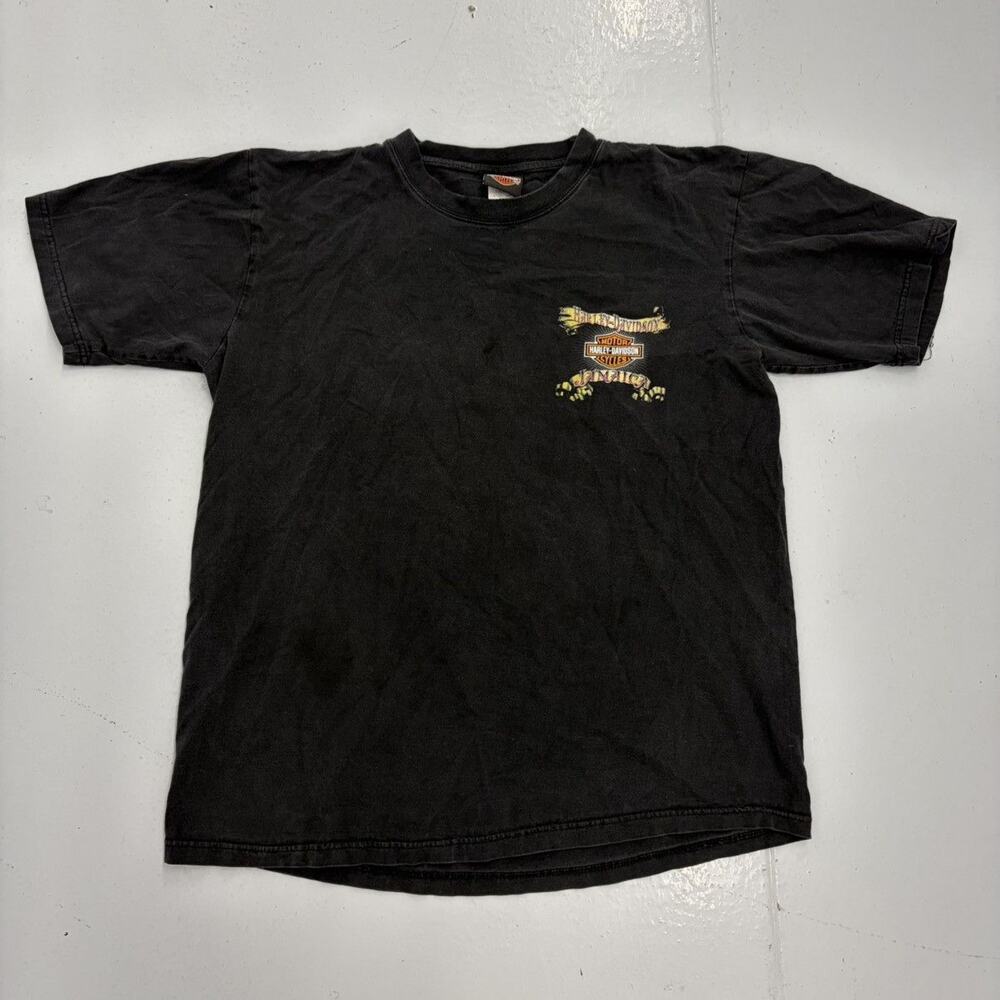 Vintage Y2k Harley Davidson Black Motorcycle Grunge T-Shirt